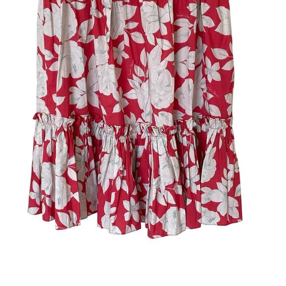 CARA CARA Lexa Floral Tiered Smocked Mini Dress Raspberry Pink White,Large - Picture 9 of 16